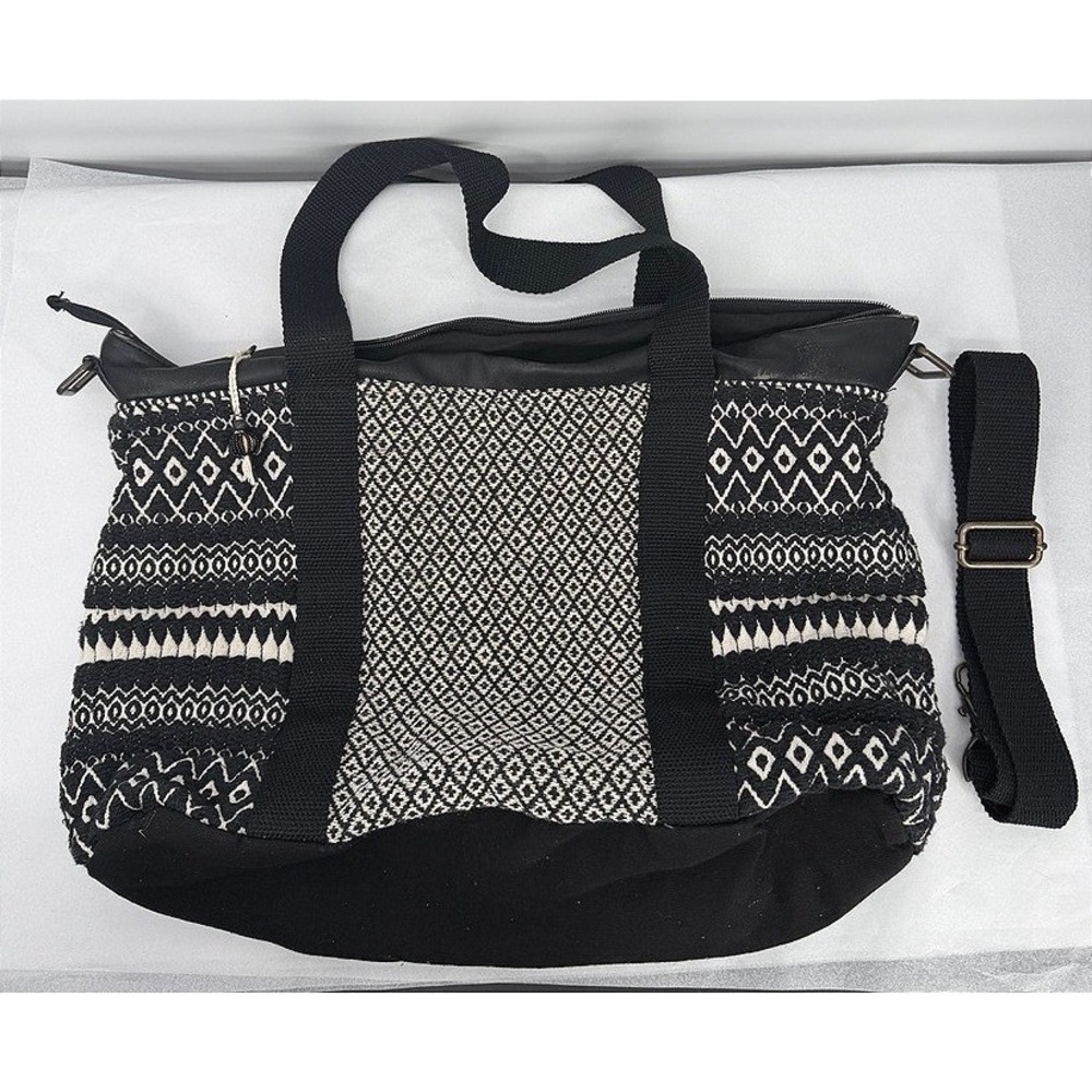 Mossimo Supply Co Tote Bag Woven Geometric Tribal Print Boho Shoulder Large
